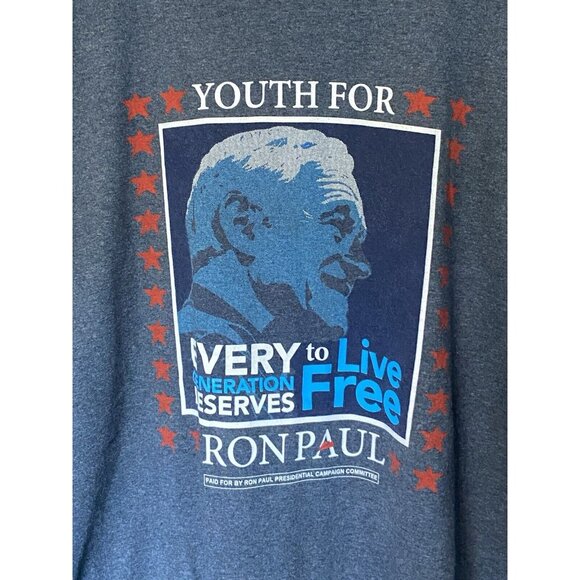 Ron Paul Gray S/S T-Shirt Men's Size XXL Political 2012 Youth for Ron Paul Vote - Picture 4 of 5
